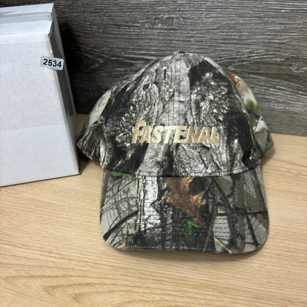 Fastenal Hat Cap Strap Back‎ Brown Camo Camouflage Outdoors